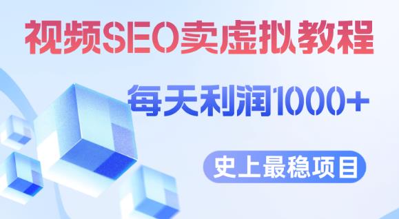 视频SEO出售虚拟产品每天稳定2-5单利润1000+史上最稳定私域变现项目【揭秘】网创库-网创项目资源站-副业项目-创业项目-搞钱项目网创库