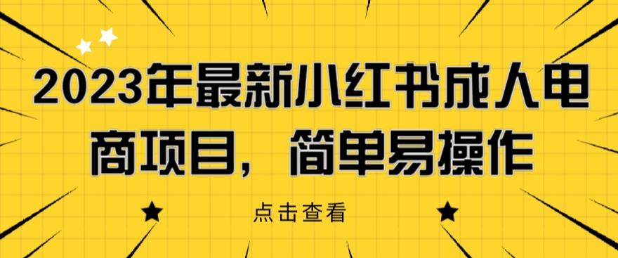 2023年最新小红书成人电商项目，简单易操作【详细教程】【揭秘】网创库-网创项目资源站-副业项目-创业项目-搞钱项目网创库