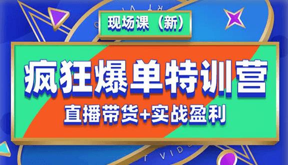 抖音短视频疯狂爆单特训营现场课（新）直播带货+实战案例网创库-网创项目资源站-副业项目-创业项目-搞钱项目网创库
