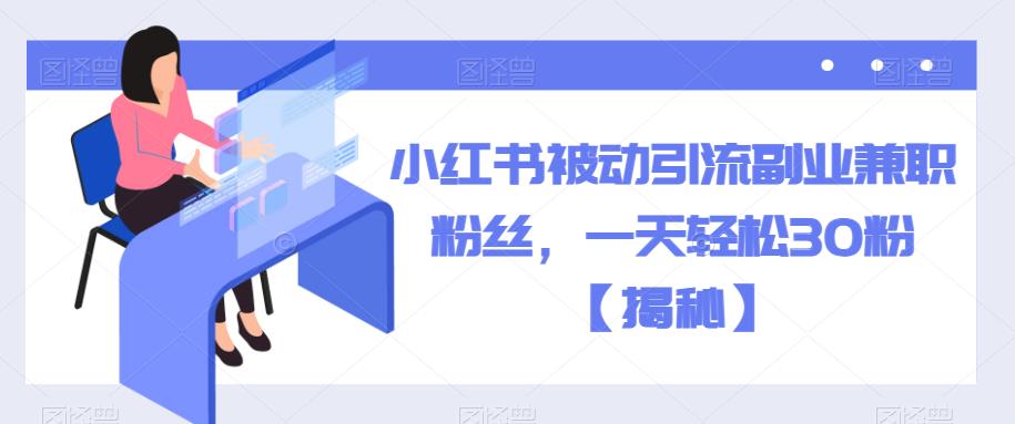 小红书被动引流副业兼职粉丝，一天轻松30粉【揭秘】网创库-网创项目资源站-副业项目-创业项目-搞钱项目网创库