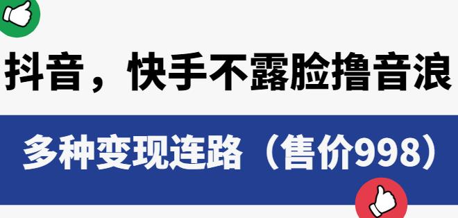 抖音快手不露脸撸音浪项目，多种变现连路（售价998）网创库-网创项目资源站-副业项目-创业项目-搞钱项目网创库