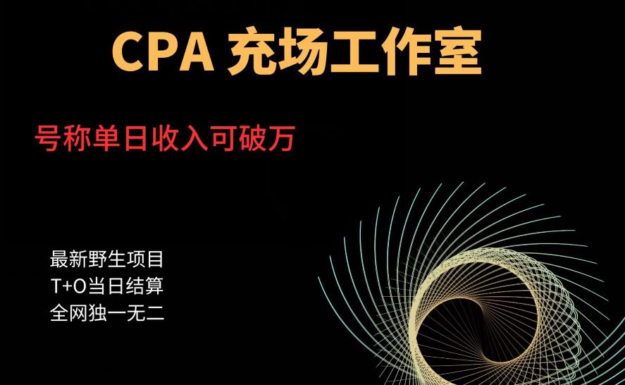cpa充场工作室，号称单日收入10000+（揭秘）网创库-网创项目资源站-副业项目-创业项目-搞钱项目网创库