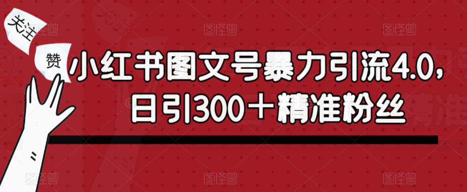小红书图文号暴力引流4.0,日引300+精准粉丝【揭秘】网创库-网创项目资源站-副业项目-创业项目-搞钱项目网创库