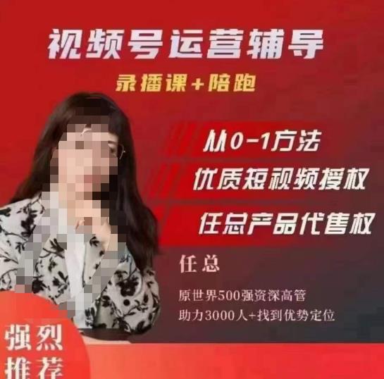任姐视频号运营，懂老板的任总视频号短视频运营，从0到1做视频号课程网创库-网创项目资源站-副业项目-创业项目-搞钱项目网创库