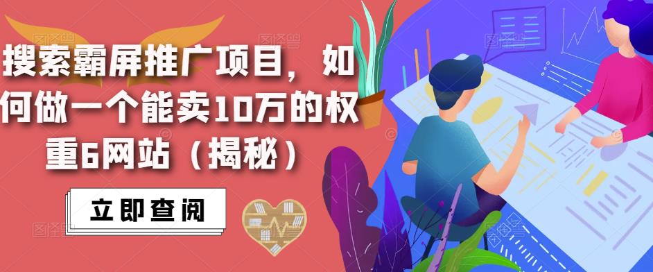 搜索霸屏推广项目，如何做一个能卖10万的权重6网站（揭秘）网创库-网创项目资源站-副业项目-创业项目-搞钱项目网创库