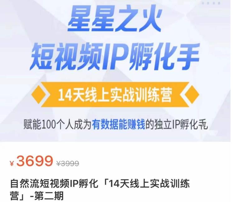 瑶瑶·自然流短视频IP孵化第二期，14天线上实战训练营，赋能100个人成为有数据能赚钱的独立IP孵化手网创库-网创项目资源站-副业项目-创业项目-搞钱项目网创库