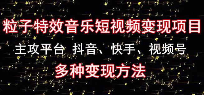 黄岛主《粒子特效音乐短视频变现项目》主攻平台抖音、快手、视频号多种变现方法网创库-网创项目资源站-副业项目-创业项目-搞钱项目网创库