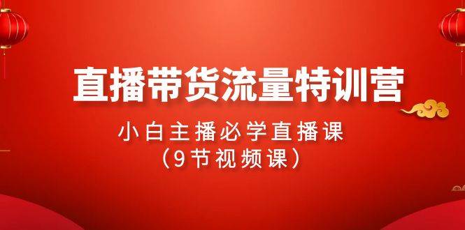 (9592期)2024直播带货流量特训营,小白主播必学直播课(9节视频课)网创库-网创项目资源站-副业项目-创业项目-搞钱项目网创库