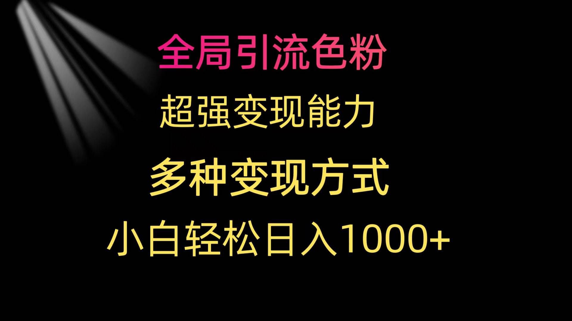 (9680期)全局引流色粉 超强变现能力 多种变现方式 小白轻松日入1000+网创库-网创项目资源站-副业项目-创业项目-搞钱项目网创库