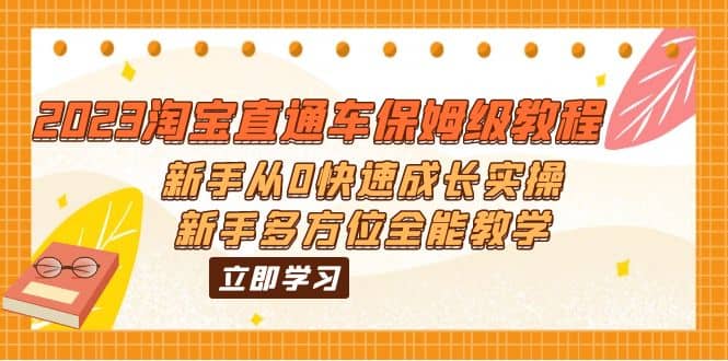 2023淘宝直通车保姆级教程：新手从0快速成长实操，新手多方位全能教学网创库-网创项目资源站-副业项目-创业项目-搞钱项目网创库