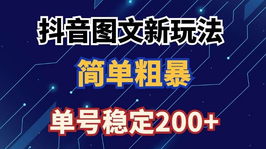 抖音图文流量变现，抖音图文新玩法，日入200+【揭秘】网创库-网创项目资源站-副业项目-创业项目-搞钱项目网创库