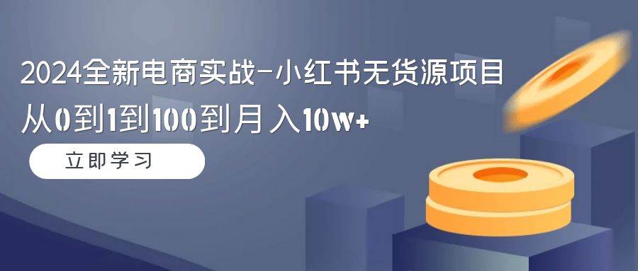 （9169期）2024全新电商实战-小红书无货源项目：从0到1到100到月入10w+网创库-网创项目资源站-副业项目-创业项目-搞钱项目网创库