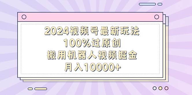 （9151期）2024视频号最新玩法，100%过原创，搬用机器人视频掘金，月入10000+网创库-网创项目资源站-副业项目-创业项目-搞钱项目网创库