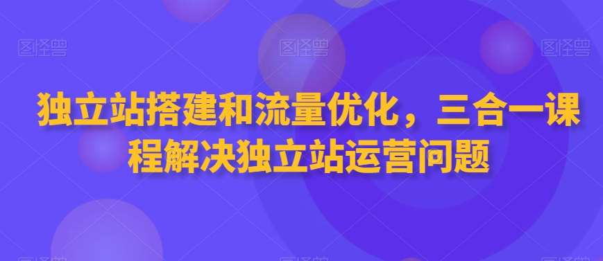 独立站搭建和流量优化,三合一课程解决独立站运营问题网创库-网创项目资源站-副业项目-创业项目-搞钱项目网创库