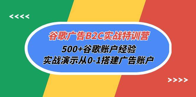 (10096期)谷歌广告B2C实战特训营,500+谷歌账户经验,实战演示从0-1搭建广告账户网创库-网创项目资源站-副业项目-创业项目-搞钱项目网创库