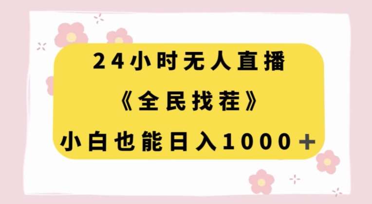 24小时无人直播，全民找茬，小白也能日入1000+【揭秘】网创库-网创项目资源站-副业项目-创业项目-搞钱项目网创库