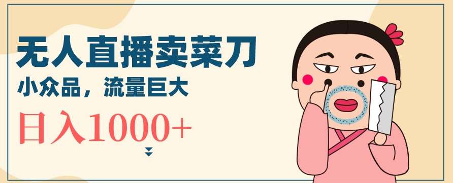 无人冷门品直播新玩法，通过卖菜刀日入1000+【揭秘】网创库-网创项目资源站-副业项目-创业项目-搞钱项目网创库