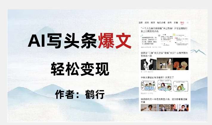 暴力拆解AI写头条爆文，轻松日入500+网创库-网创项目资源站-副业项目-创业项目-搞钱项目网创库