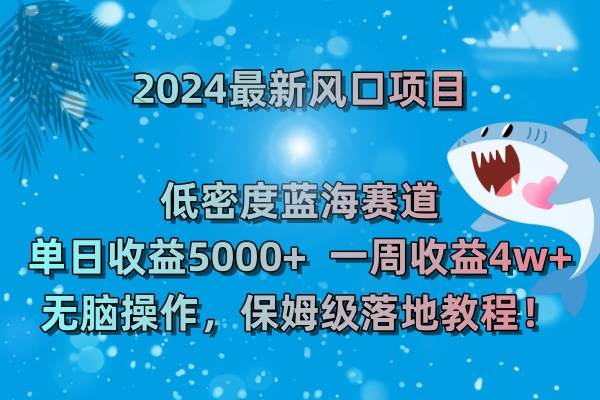 （8545期）2024最新风口项目 低密度蓝海赛道，日收益5000+周收益4w+ 无脑操作，保…网创库-网创项目资源站-副业项目-创业项目-搞钱项目网创库