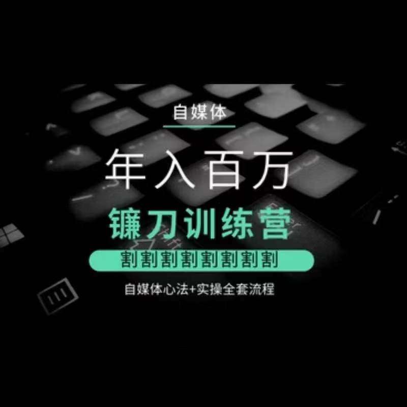 自媒体年入百万镰刀训练营，割割割割割割割割，自媒体心法+实操全套流程网创库-网创项目资源站-副业项目-创业项目-搞钱项目网创库