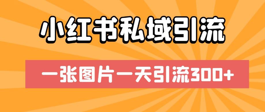 小红书私域引流，一张图片一天引流300+【揭秘】网创库-网创项目资源站-副业项目-创业项目-搞钱项目网创库