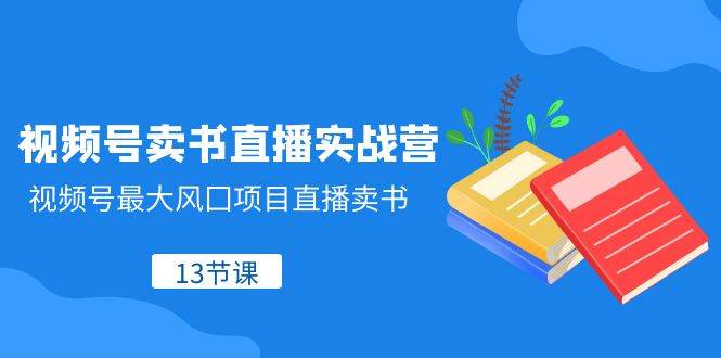 （8080期）视频号-卖书直播实战营，视频号最大风囗项目直播卖书（13节课）网创库-网创项目资源站-副业项目-创业项目-搞钱项目网创库
