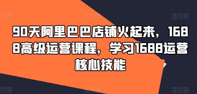 90天阿里巴巴店铺火起来，1688高级运营课程，学习1688运营核心技能网创库-网创项目资源站-副业项目-创业项目-搞钱项目网创库