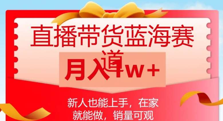 直播带货蓝海赛道，新人也能上手，在家就能做，销量可观，月入1w【揭秘】网创库-网创项目资源站-副业项目-创业项目-搞钱项目网创库