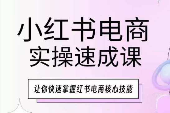 小红书电商实操速成课，让你快速掌握红书电商核心技能网创库-网创项目资源站-副业项目-创业项目-搞钱项目网创库