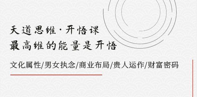 天道思维·开悟课-最高维的能量是开悟 文化属性/男女执念/商业布局/贵人运作/财富密码网创库-网创项目资源站-副业项目-创业项目-搞钱项目网创库