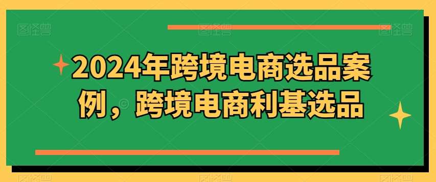 2024年跨境电商选品案例，跨境电商利基选品（更新）网创库-网创项目资源站-副业项目-创业项目-搞钱项目网创库