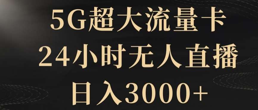 5G超大流量卡，24小时无人直播，日入3000+【揭秘】网创库-网创项目资源站-副业项目-创业项目-搞钱项目网创库