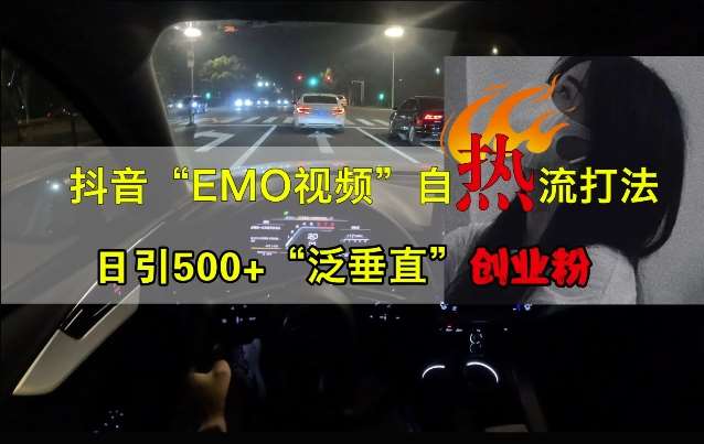 抖音EMO视频自热打法，日引500+“泛垂直”创业粉网创库-网创项目资源站-副业项目-创业项目-搞钱项目网创库