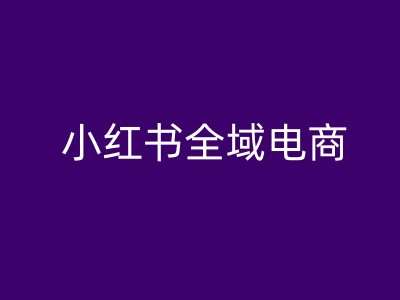 小红书全域电商,小红书电商教程网创库-网创项目资源站-副业项目-创业项目-搞钱项目网创库