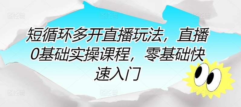 短循环多开直播玩法，直播0基础实操课程，零基础快速入门网创库-网创项目资源站-副业项目-创业项目-搞钱项目网创库