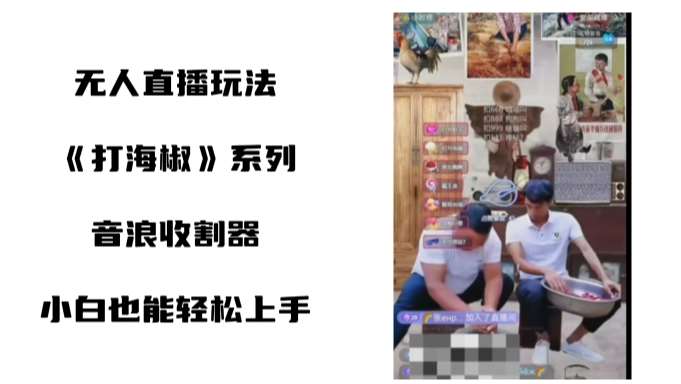 打海椒无人直播整蛊项目，小白轻松上手撸音浪收割器网创库-网创项目资源站-副业项目-创业项目-搞钱项目网创库