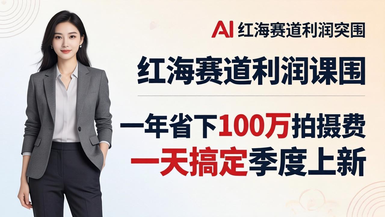 （17884期）服装老板AI模特图课：一年省下100万拍摄费，一天搞定季度上新，红海赛道利润突围网创吧-网创项目资源站-副业项目-创业项目-搞钱项目网创吧