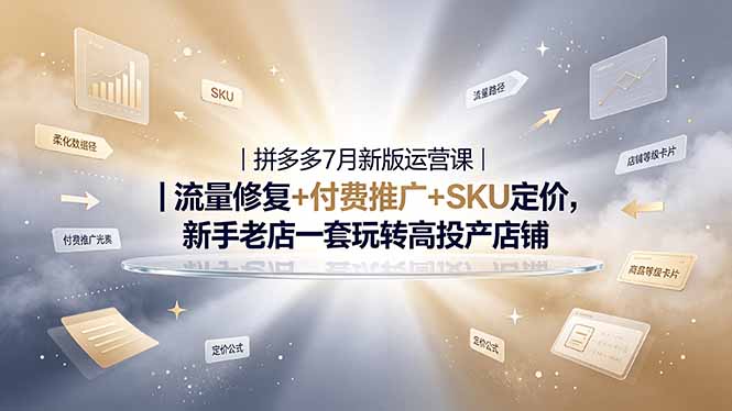 (19167期)2026拼多多掘金运营私教大课-7月,流量推广定价申诉全覆盖,一套打法稳定店铺长期出单
