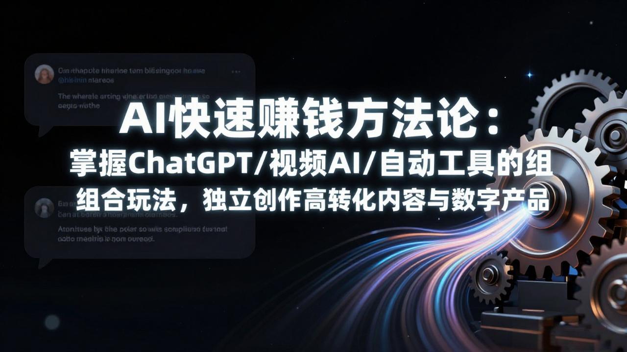 (17560期)AI快速赚钱方法论:掌握ChatGPT/视频AI/自动化工具的组合玩法,独立创作高转化内容与数字产品
