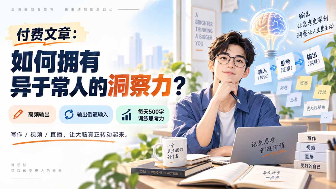 （20558期）付费文章：如何拥有异于常人的洞察力？网创吧-网创项目资源站-副业项目-创业项目-搞钱项目网创吧
