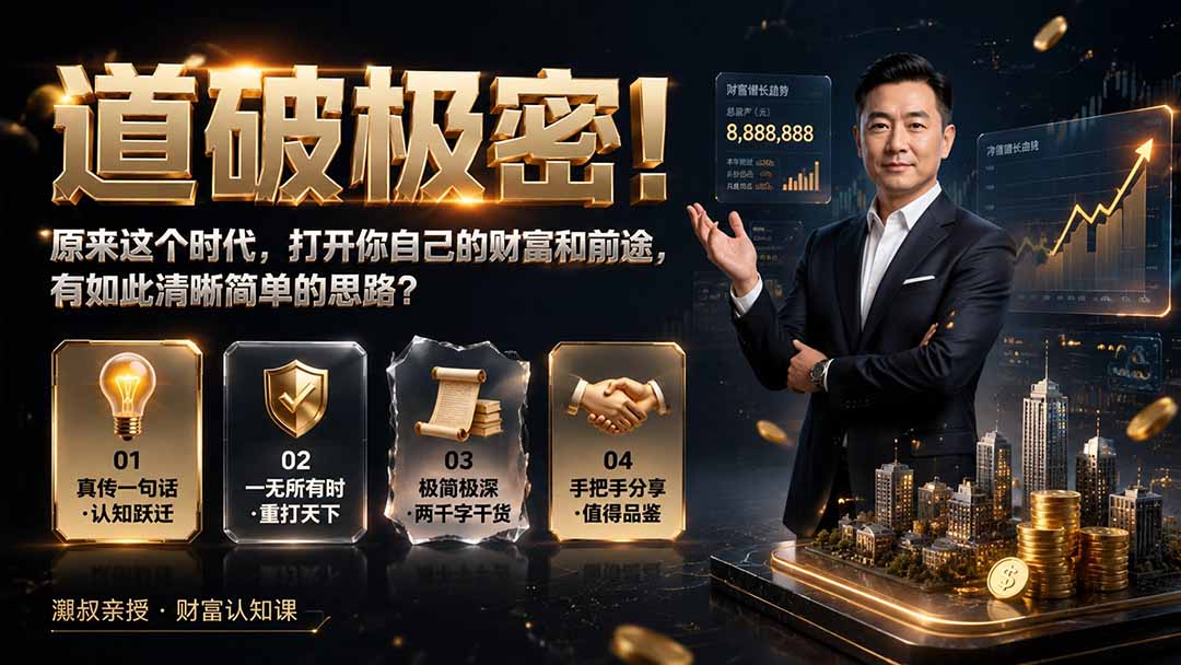 （19661期）付费文章：道破极密！原来这个时代，打开你自己的财富和前途，有如此清晰简单的思路？网创吧-网创项目资源站-副业项目-创业项目-搞钱项目网创吧