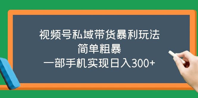 (5544期)视频号私域带货暴利玩法,简单粗暴,一部手机实现日入300+网创吧-网创项目资源站-副业项目-创业项目-搞钱项目网创吧