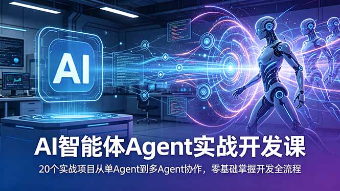 (18983期)AI智能体Agent实战开发课:20个实战项目从单Agent到多Agent协作,零基础掌握开发全流程
