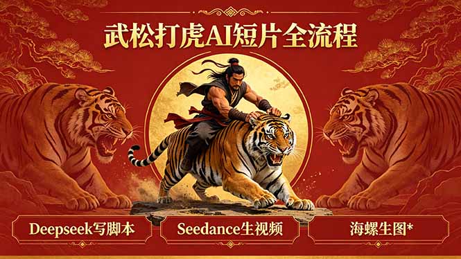 (18370期)武松打虎AI短片全流程:Deepseek写脚本+Seedance生视频+海螺生图