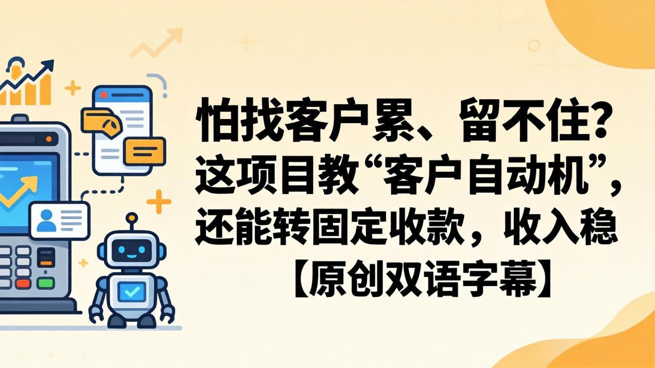 (18203期)怕找客户累、留不住?这项目教 “客户自动机”,还能转固定收款,收入稳【原创双语字幕】