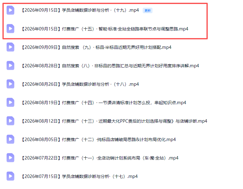（20555期）2026淘宝电商终局之战VIP课-更新0920：自然搜索+直通车+无界+精准人群，系统掌握测款动销与全店推广布局方法