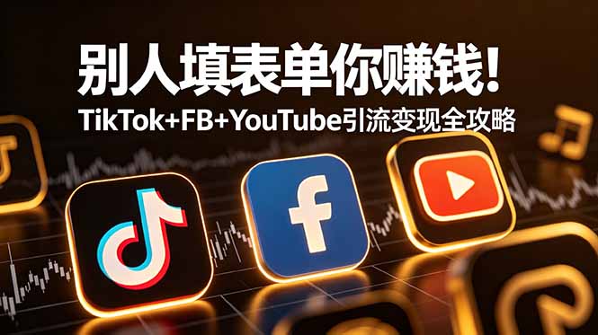 (19018期)别人填表单你赚钱!TikTok+FB+YouTube 引流变现全攻略【原创双语字幕】网创库-网创项目资源站-副业项目-创业项目-搞钱项目网创吧