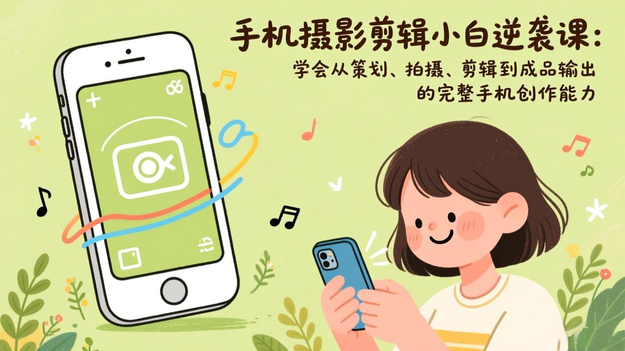 (17239期)手机摄影剪辑小白逆袭课:学会从策划、拍摄、剪辑到成品输出的完整手机创作能力网创吧-网创项目资源站-副业项目-创业项目-搞钱项目网创吧
