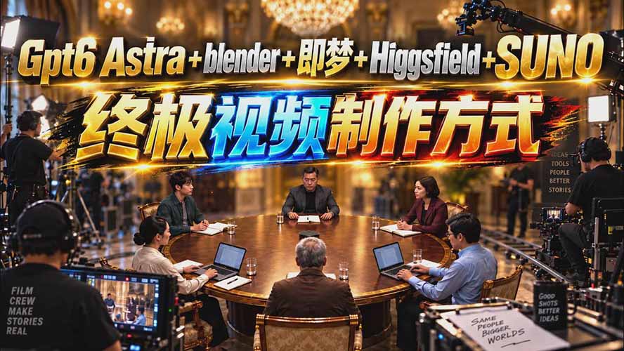 （20588期）【无水印】GPT-6 Astra+Blender+即梦+Higgsfield+Suno=终极视频制作方式网创吧-网创项目资源站-副业项目-创业项目-搞钱项目网创吧