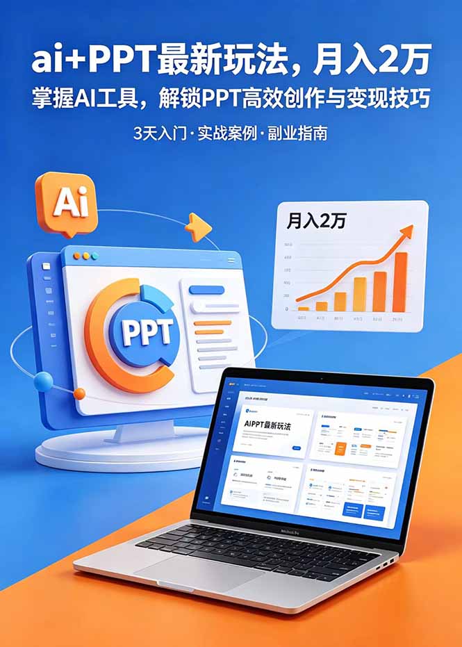 (18881期)ai+PPT最新玩法,月入2万掌握AI工具,解锁PPT高效创作与变现技巧3天入门,实战案例·副业指南网创库-网创项目资源站-副业项目-创业项目-搞钱项目网创吧